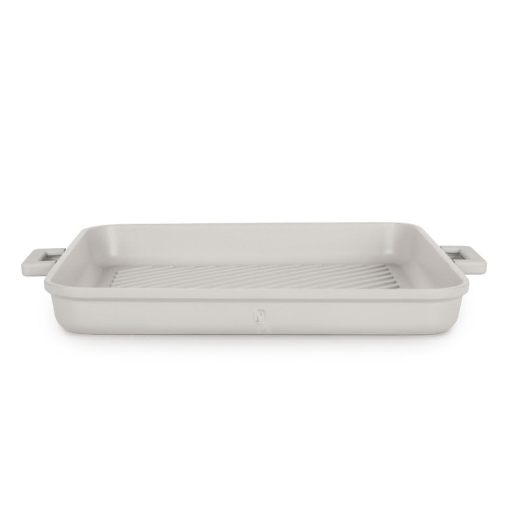Berlinger Haus Bistecchiera con coperchio, rivestimento in titanio, 34 cm, collezione Sahara, antiaderente e alluminio pressofuso, adatta a induzione, manici resistenti al calore
