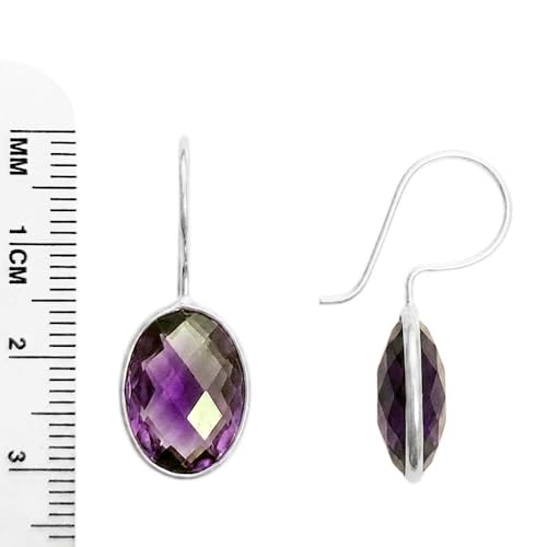 Pendentifs d'oreilles améthyste Le Luft en argent 925 le cadeau idéal