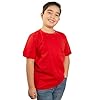 Camiseta Basica Infantil Branca 100% Algodao Manga Curta (BR, Numérico, 4, Regular, VERMELHA)