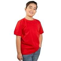 Camiseta Basica Infantil Branca 100% Algodao Manga Curta (BR, Numérico, 4, Regular, VERMELHA)