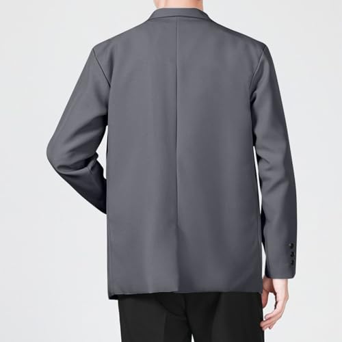 Mens Casual Blazer with Padded Shoulder Slim Fit Two Button Lapel Suit Jacket Sports Coats for Wedding Prom Party4