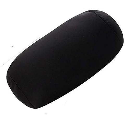 DAYNECETY Micro Mini Microbead Pillow Cushion Travel Beanie PillowBolster Lumbar Roll Neck Pillow Column Pillows Cushions for Travel Sleeping Bath Bed Massage Yoga Foot- Leg-Rests (Black) Cover