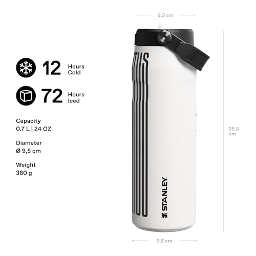 Image of Stanley 1913 Flip Straw Sports Water Bottle 0.7L - Juventus | 10 Hours Cold - 3 Days Iced - BPA-Free - Leak Resistant - Dishwasher Safe - Fits Cup Holder