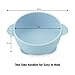 PandaEar 3 Pack Baby Suction Bowls with Lids| Leak-Proof Stay Put Silicone Food Bowl for Babies Kids Toddlers Infants| Food Grade Soft Safe BPA-Free Silicone (Blue Brown Tan)