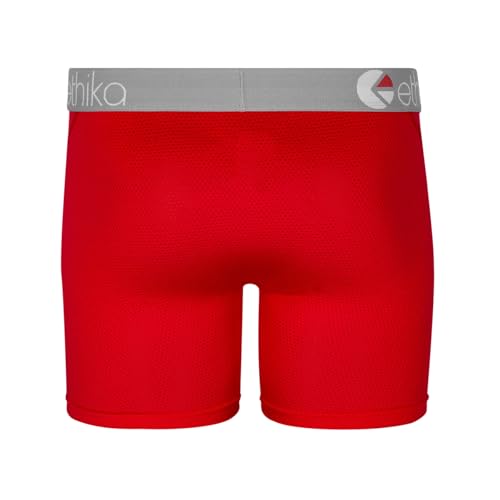Ethika Mens MicroMesh MID Boxer Brief | *Solids* Red3