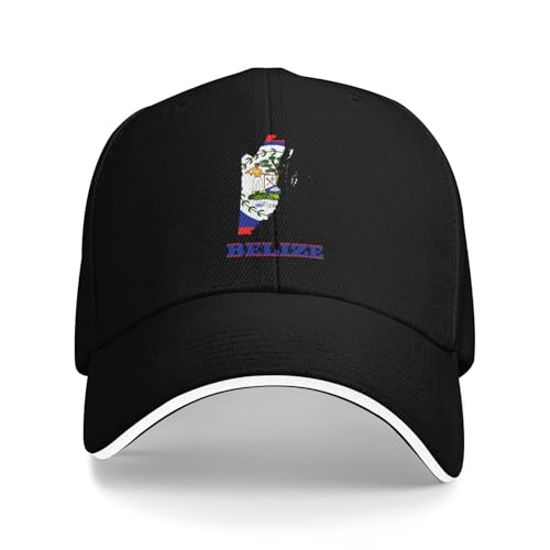 JYUTHY Do Milfs Not Sandwich Casquette de baseball Casquette de pêche, Drapeau de la carte Belize Belize, Taille unique
