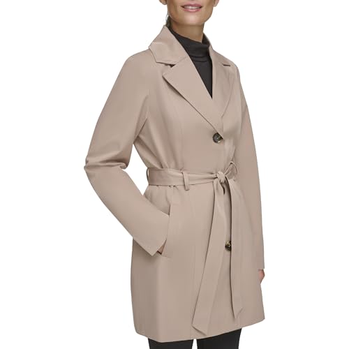 Kenneth Cole Women's Trench Coat with Waist Tie Belt and Notch Collar3