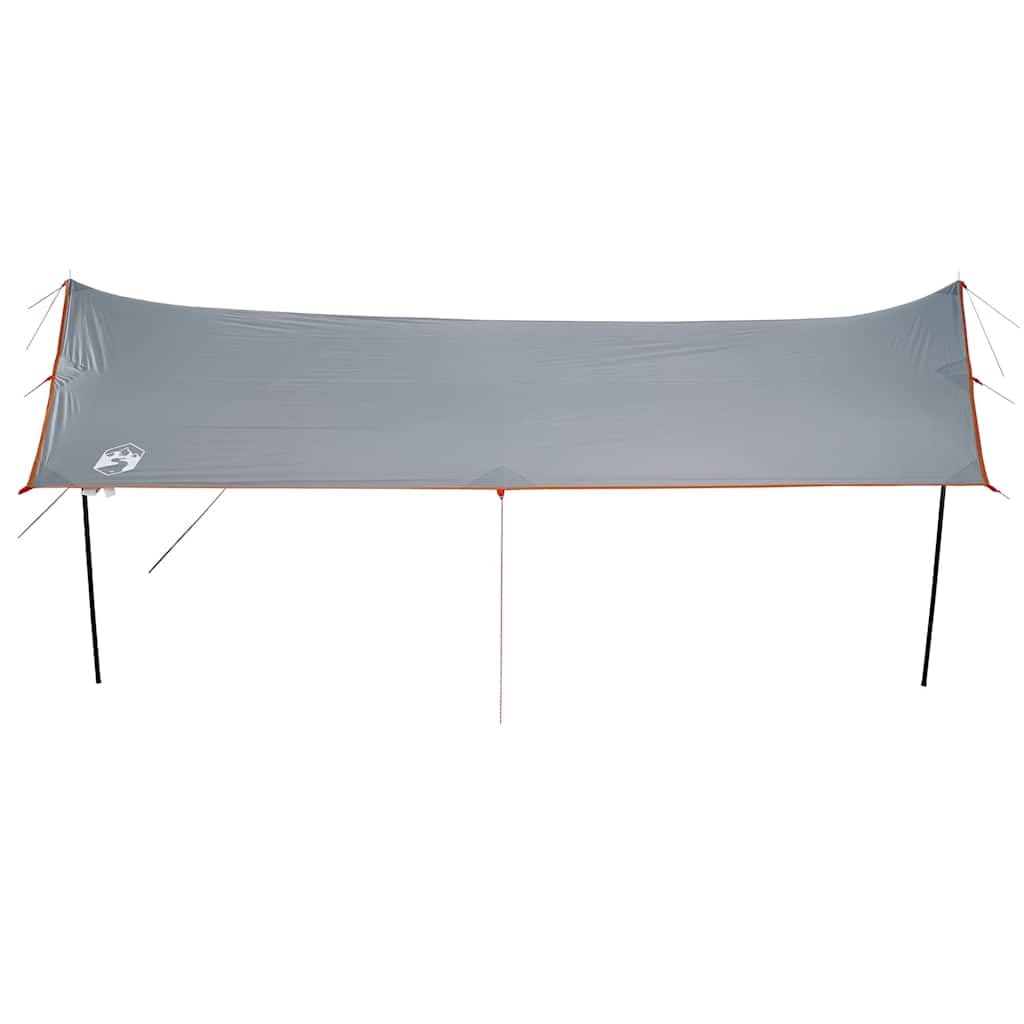 Pomarańczowa wodoszczelna plandeka 460 x 305 x 210D Oxford z powłoką PU, na kemping, plażę, trekking, w zestawie torba do noszenia, z oczkami i drążkami