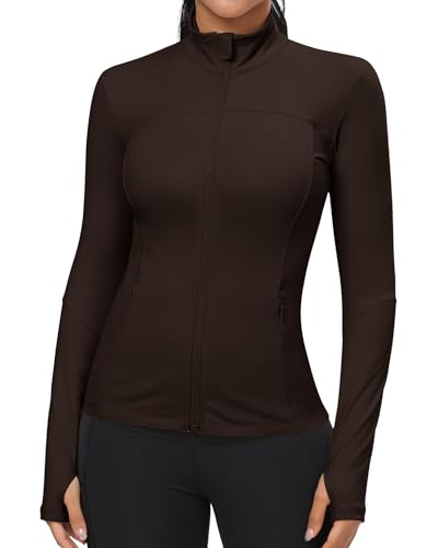 GYM RAINBOW Workout Jackets for Women, Full Zip Slim Fit Lightweight Athletic Running Sports Track Jacket with Pockets3