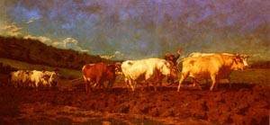 Peinture à l'huile Le labourage Nivernais, un cadeau d'exception pour passionnés