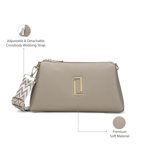 Image of Lavie Luxe Women's Tory26 3-Compartment Crossbody Sling Bag | Ladies Purse Handbag | Gift for Women