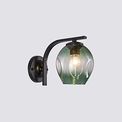 Aplique de pared moderno , Lámpara de pared Lámpara de pared de metal negro nórdico Lámpara de pared de vidrio Lámpara de pared moderna, luces de baño de pared de sala de estar Lámparas de . Compatibl