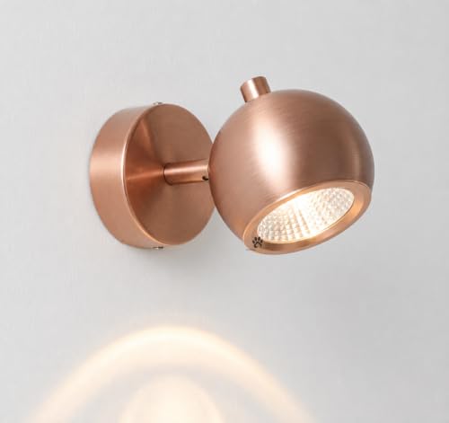 Image of Mufasa 6 Watts Ball Spot 6Inch Rose Gold Finish LED Spotlight Focus Light Bedroom Reading Display Wall Light Wall Mirror Picture Light (Yellow)