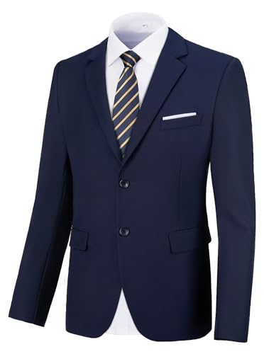 Men's Casual Blazer Sport Coat 2 Button Navy Suit Tuxedo Jacket M