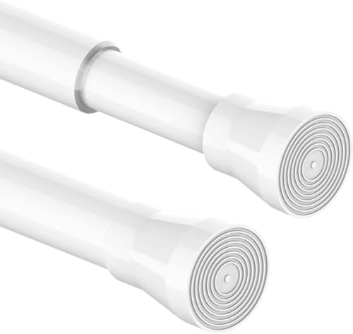 1PC Duschvorhangstange ohne Bohren Ausziehbar teleskopstange vorhang Duschvorhangstange,Gardinenstangen für Schrank,Badezimmer,Balkon,Duschvorhang (185-250cm,Weiß）