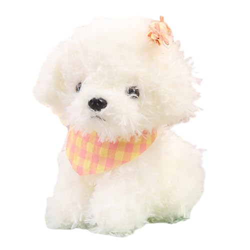 BIUBIULOVE 8inch Dog Plush Stuffed Animal, Stuffed Dog Plush Toy, Great Gift for Kids Home Recor (White)
