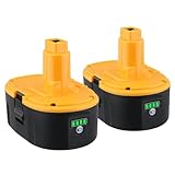 High Capacity 2Pack DC9096 7000mAh Lithium Ion Battery Replacement for Dewalt 18V Battery DC9098 DC9099 DC9182 Compatible with Dewalt 18V Cordless Power Tools