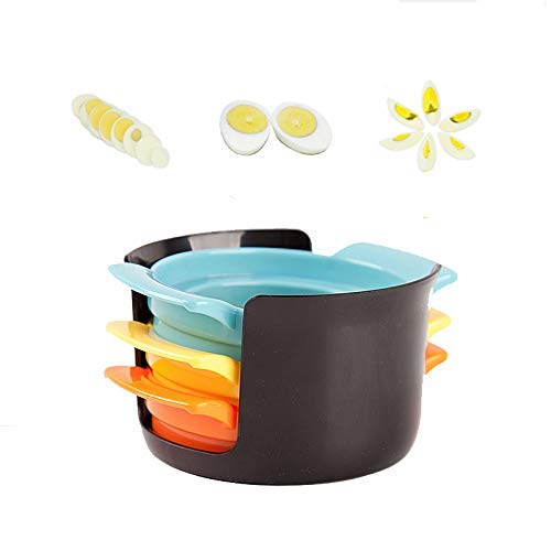 Compact Egg Slicer,Easy Kitchen Tool 3 in 1 Stainless Steel Wire Egg Slicer