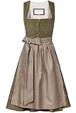 Edelnice Trachtenmode Midi Dirndl Emilia Grün Cord inkl. traditioneller Dirndlschürze (DE/NL/SE/PL, Numerisch, 46, Regular, Regular)