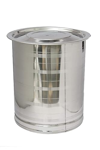 Super HK 10 Litre Stainless Steel Atta Tanki/Container/Box/Drum/Pawali/Tanki With Lid (Do Not Use For Storing Water), Black