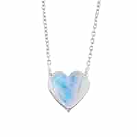 ENGBROX] 925Silver☆MOONIE HEART PEARL NECKLACE moonie heart