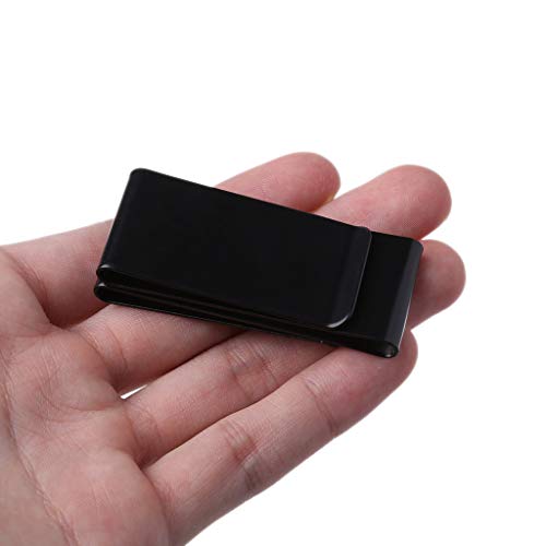 Stainless Steel Slim Double-Sided Money Clip Purse Wallet Credit Card ID Holder Black3