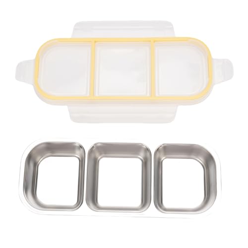 GYZOUKA para Acampar de Acero Inoxidable, a Prueba de Fugas, Apta para Microondas, Caja de Preparación de Comidas con Múltiples Compartimentos para Adultos (600ml)
