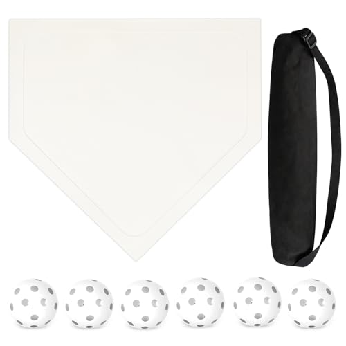 Mototo 7-Pieces Portable Rubber Baseball Bases Set, 16