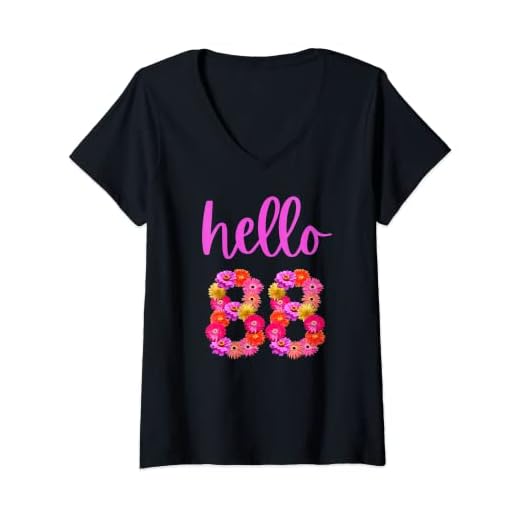 Mujer Flor de cumpleaños de 88 años Hola 88 es mi cumpleaños 88 Camiseta Cuello V
