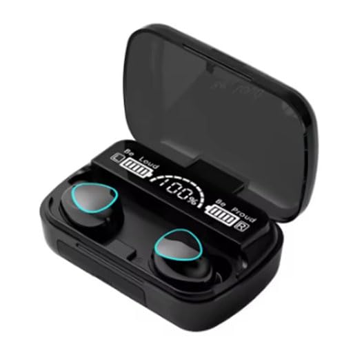 Waterproof Bluetooth Wireless Earbuds with power bank 2000 MH battery powered, 280 Hours music, 45 minutes Fast Charge, Built-in Microphone, Microphone Earbud Headphones, Black