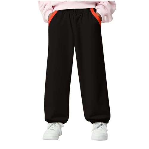 Boys Girls Sweeatpants Cotton Solid Color Unisex Kids Active Jogger Pants with Pockets 2-10 Years