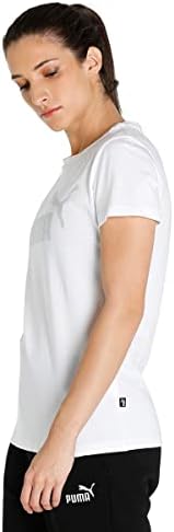 PUMA Essentials+ Metalik Logo Kadın T-Shirt, Beyaz, XS - Görsel 4