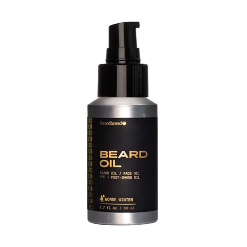 Beardbrand Beard Oil for Men with Jojoba &amp; Vitamin E – Softens Stubble, Conditions Skin &amp; Promotes Beard Growth | Norse Winter Scent | 1.7 fl oz