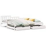 Questo lettino si trasforma da un comodo divano in un ampio letto matrimoniale, semplicemente togliendo la cassetta a rotelle.