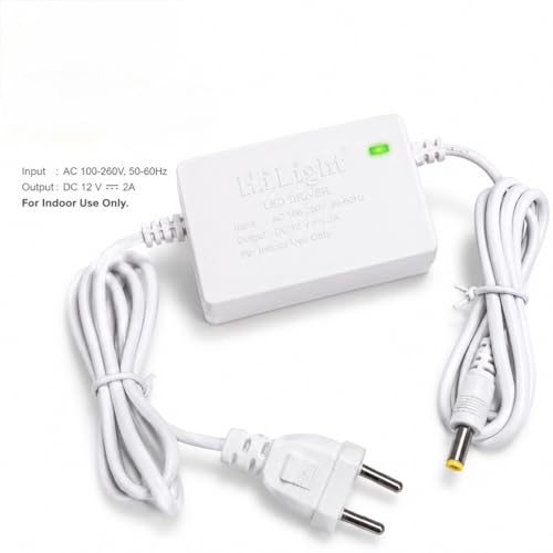Image of 12v Adapter, DC 12V 2A, AC 100-260V Input, Stable Output, for CCTV, LED Strip, DVR, Router, car Bike Toy Charger