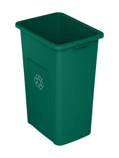 Waste Wise 23 Gallon Green Recycling HDPE Trash Can Compatible with All Waste Wise Lids and Signs - (23 Gallon, 4 Pack)
