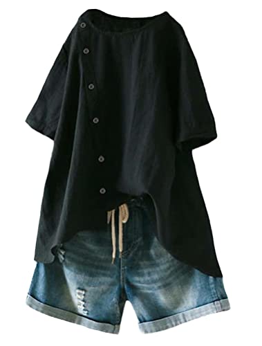 Mallimoda Blusa de lino para mujer Cover