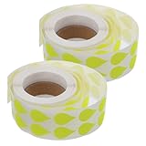 HOMSFOU 2 Rollos Etiquetas Fluorescentes Escribibles Forma de de Agua Pegatinas Autoadhesivas para Tarros Contenedores de Alimentos y Organización de Cocina