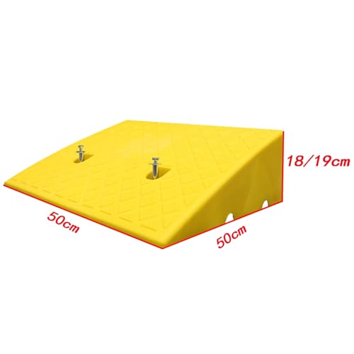 Rampas de bordillo de caucho, umbral resistente para entrada de vehículos, rampa lateral para bicicleta y silla de ruedas (Negro, 50 x 50 x 18 cm) miniatura 2