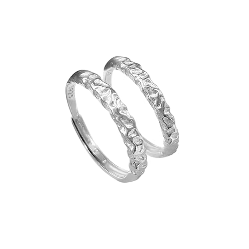 Alliance argent 925 couple géométrie irrégulière tridimensionnelle haut de gamme