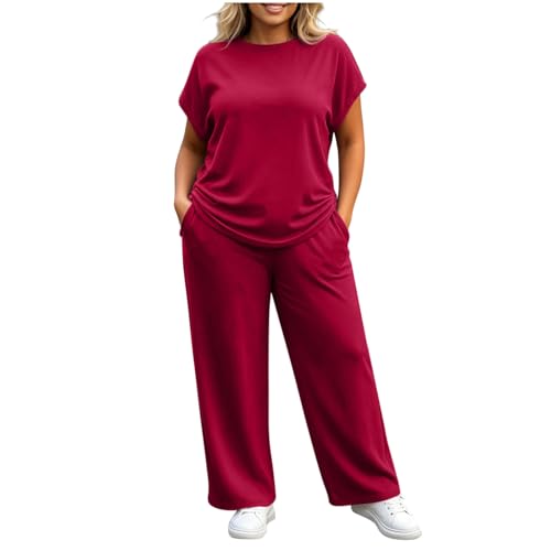 Conjunto de ropa de descanso de tejido suave con pantalones de pierna ancha y prácticos bolsillos