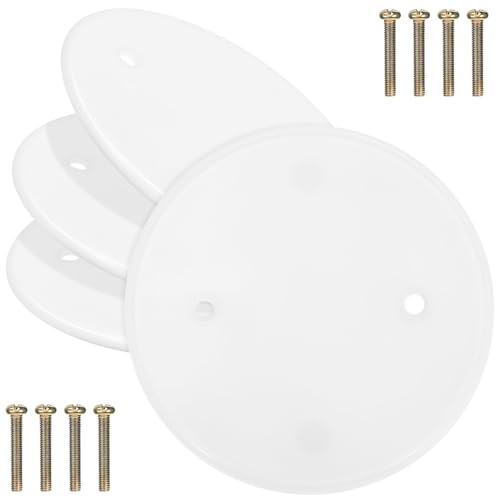 Ipetboom Lot de 4 Caches-Plaques Électriques Ronds en Polypropylène 10 CM Protection Murale et Plafond pour Rénovation Intérieure Résidentielle et Commerciale