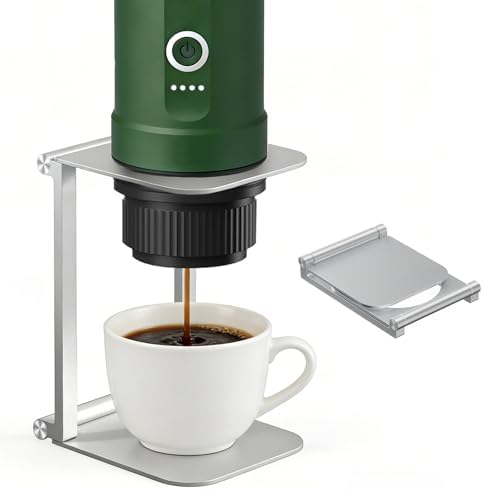 AuSonic Foldable Pour Over Coffee Maker Stand, Aluminum Portable Electric Espresso Machine Stand Compatible with Outin, Portable Coffee Makers, General Funnels Sliver