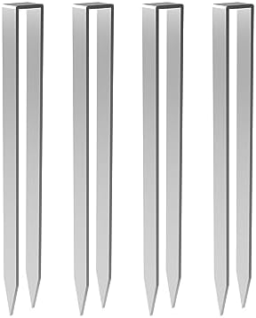 bruwaa Bodenanker für Rosenbogen, 4er-Set für Rosenbogenbefestigungen, U-förmige Erdanker aus legiertem Stahl mit den Maßen 30 x 2,9 x 2,1 cm, silberfarben.