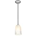 Bordeaux - Integrated (SSL) LED Rod Pendant - Brushed Steel Finish - Wicker White Glass Shade