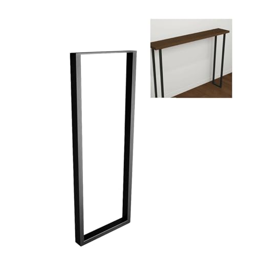 Amig - Patas para Mesas de Recibidor o Entrada - Pata Rectangular Metálica para Mesa de Estilo Industrial - Material: Acero - 800 x 300 x 40 mm - Resistencia y Durabilidad - Acabado en Negro Mate