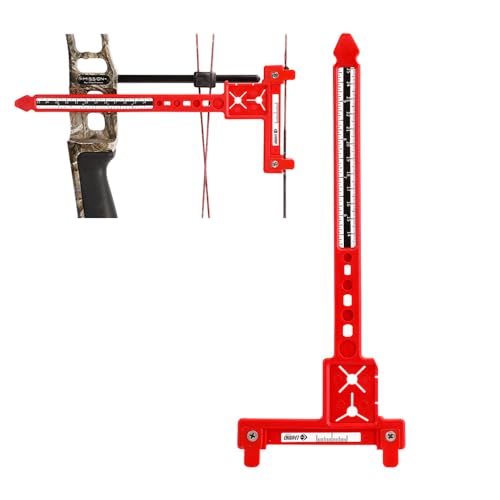 Kissybride Multifunctional Archery Bow T-Shaped Square Ruler Measurement Tool Bow Turning Kit for Recurve Bow and Recurve Bow (Red)