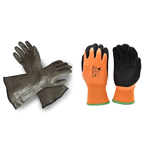 Extreme Cold Weather PVC Coated with Thinsulate Lined Decoy Hunting Gloves, 330, Size: One Size Fits Most & G & F Products 100% Waterproof Winter Gloves Large (1628)
