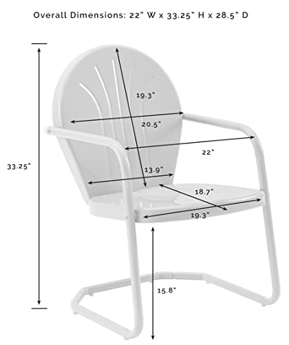 Crosley Furniture Co1001A-Aq Griffith Retro Metal Outdoor Chair, Aqua #TOP2