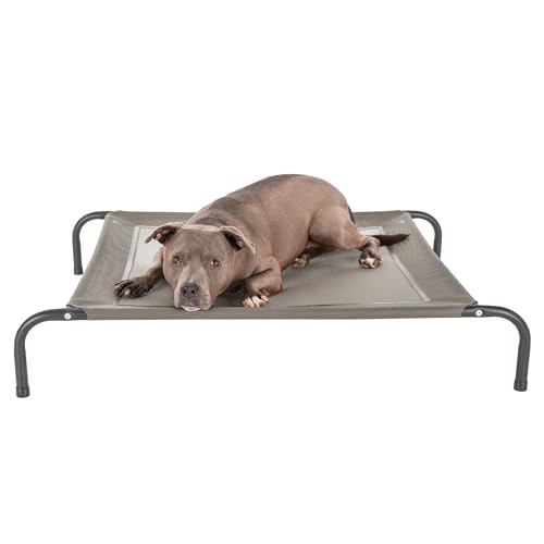 Image of FurHaven Elevated Pet Cots - Cooling & Breathable Nylon Mesh Hammock for Dogs /Easy-to-Assemble / / Durable and Reinforced /Perfect for Rest & Relaxation Outdoors - Graphite Gray, Medium